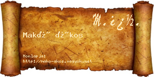 Makó Ákos névjegykártya