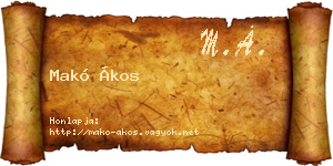 Makó Ákos névjegykártya